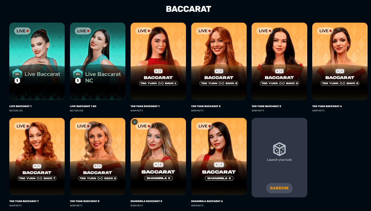 Live Dealer Baccarat Rocket Play 2