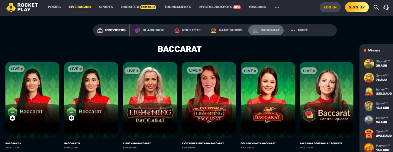 RocketPlay Baccarat